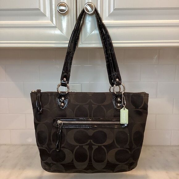 Coach Signature C Small Tote Bag Satchel Shoulder Bag - Picture 1 of 16